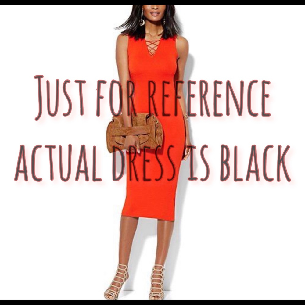 Black Dress| New York & Company 7th Ave Black Sleeveless Dress Body Con